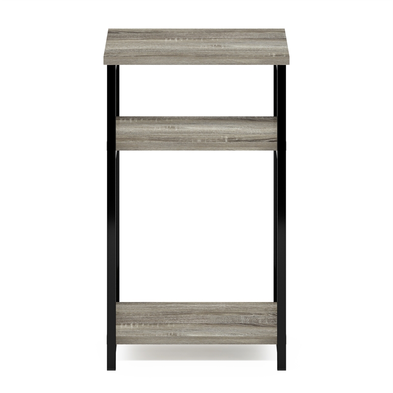 Furinno JUST 3-Tier Metal Frame Nightstand Open Shelve End/Side Table French Oak