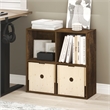 Furinno LUDER 4-Cube Open Shelves Bookcase. 9.5 x 24.6 x 23.7. Amber Pine