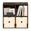 Furinno LUDER 4-Cube Open Shelves Bookcase. 9.5 x 24.6 x 23.7. Amber Pine
