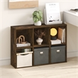 Furinno LUDER 6-Cube Open Shelves Bookcase. 9.5 x 24.6 x 35.4. Amber Pine