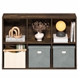 Furinno LUDER 6-Cube Open Shelves Bookcase. 9.5 x 24.6 x 35.4. Amber Pine