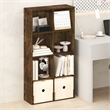 Furinno LUDER 8-Cube Open Shelves Bookcase. 9.5 x 24.6 x 47. Amber Pine