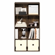 Furinno LUDER 8-Cube Open Shelves Bookcase. 9.5 x 24.6 x 47. Amber Pine