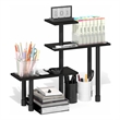 Furinno TURN-N-TUBE 3-Tier Adjustable Desktop Organizer. Espresso