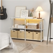 Furinno TURN-N-TUBE 3-Tier 47.4 Wide LED Lights Toolless Corner Shelf. White