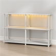 Furinno TURN-N-TUBE 3-Tier 47.4 Wide LED Lights Toolless Corner Shelf. White