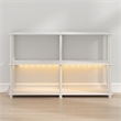 Furinno TURN-N-TUBE 3-Tier 47.4 Wide LED Lights Toolless Corner Shelf. White