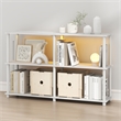 Furinno TURN-N-TUBE 3-Tier 47.4 Wide LED Lights Toolless Corner Shelf. White