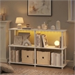 Furinno TURN-N-TUBE 3-Tier 47.4 Wide LED Lights Toolless Corner Shelf. White