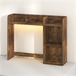 Furinno CLASSIC 5-Shelf LED Lights Desktop Hutch Desk Organzier. Amber Pine