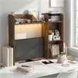 Furinno CLASSIC 5-Shelf LED Lights Desktop Hutch Desk Organzier. Amber Pine