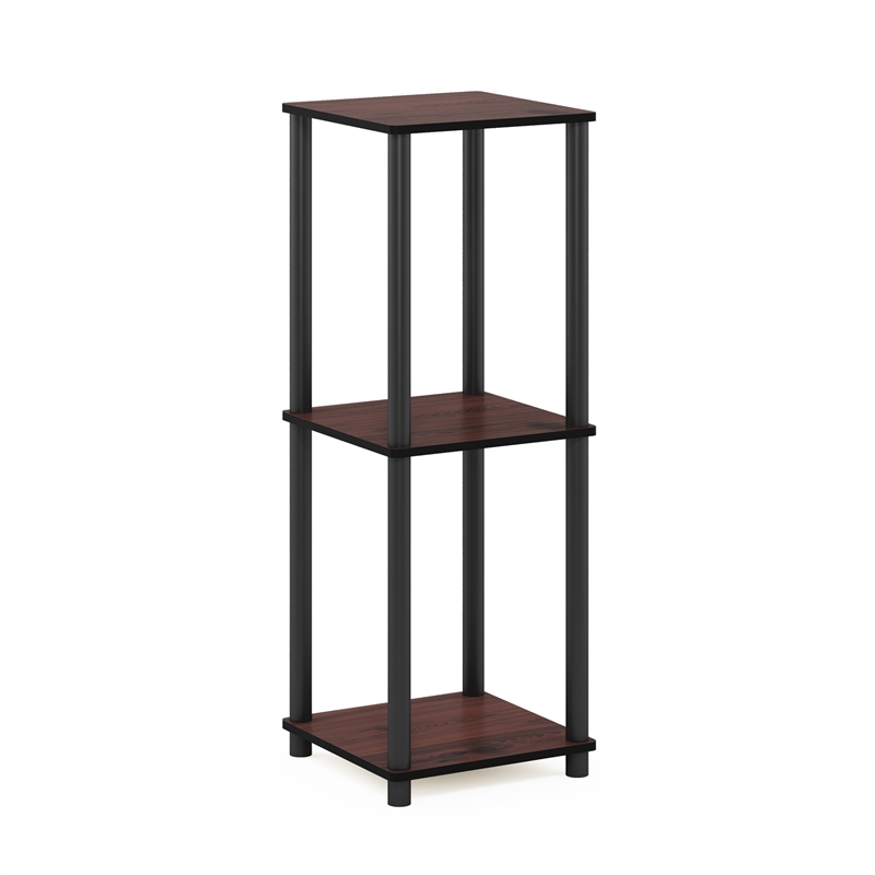 Furinno TURN-N-TUBE Set of 2. 2-Tier Stackable Toolless Nightstand Dark Cherry
