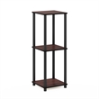 Furinno TURN-N-TUBE Set of 2. 2-Tier Stackable Toolless Nightstand Dark Cherry