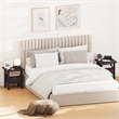 Furinno TIDUR Set of 2 Open Shelf Nightstand with Storage Bin. Dark Walnut