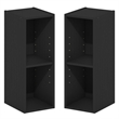 Furinno FULDA Set of 2. 2-Tier 8-In Width Narrow Bookcase. Blackwood