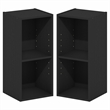 Furinno FULDA Set of 2. 2-Tier 10-In Width Narrow Bookcase. Blackwood