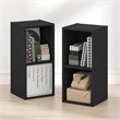 Furinno FULDA Set of 2. 2-Tier 10-In Width Narrow Bookcase. Blackwood