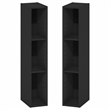 Furinno FULDA Set of 2. 3-Tier 6-In Width Narrow Bookcase. Blackwood