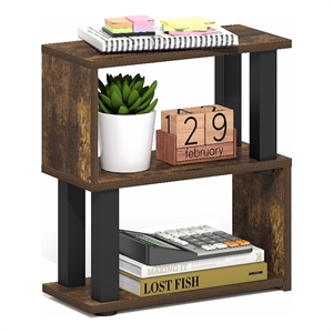 Furinno TURN-N-TUBE 3-Tier Corner Desk Organizers and Accessories. Amber Pine