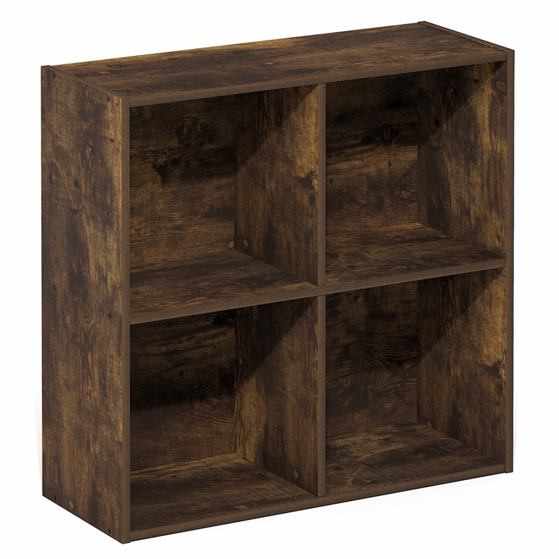 Furinno REED 4-Cube Closet Organizers and Storage with Open Shelves. Amber Pine
