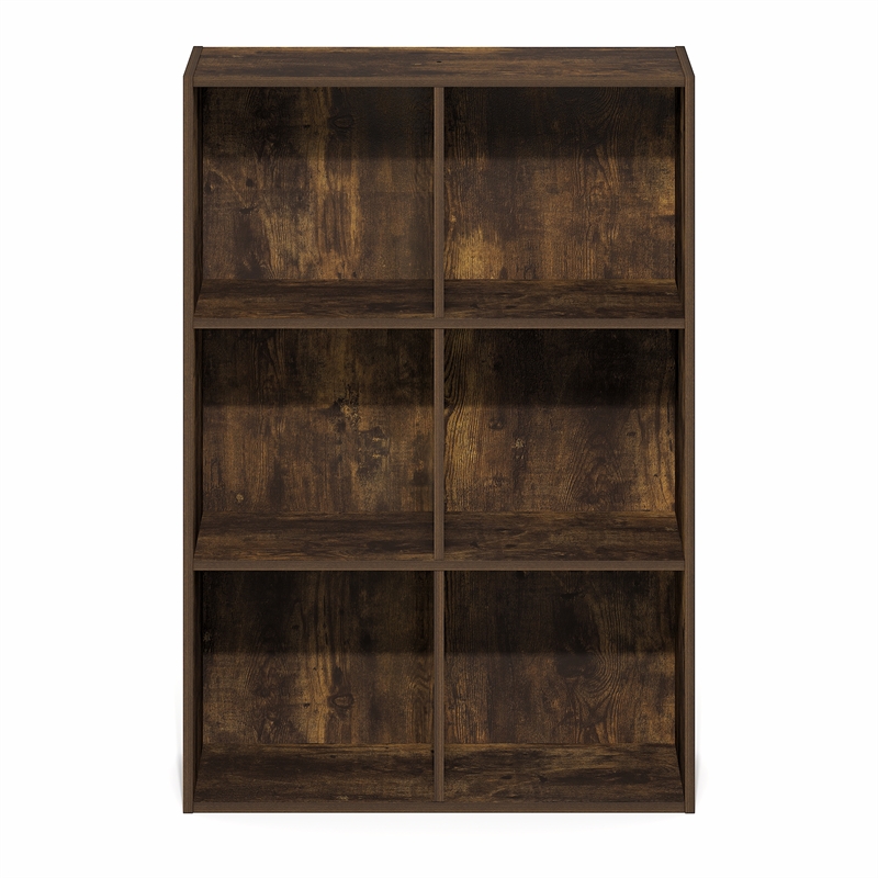 Furinno REED 6-Cube Closet Organizers and Storage with Open Shelves. Amber Pine