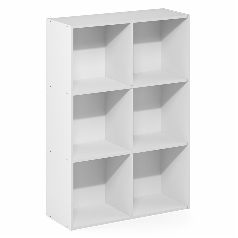 Furinno REED 6-Cube Closet Organizers and Storage with Open Shelves. White
