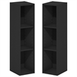 Furinno FULDA Set of 2. 3-Tier 8-In Width Narrow Bookcase. Blackwood