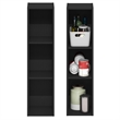 Furinno FULDA Set of 2. 3-Tier 8-In Width Narrow Bookcase. Blackwood