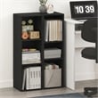 Furinno FULDA Set of 2. 3-Tier 10-In Width Narrow Bookcase. Blackwood