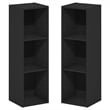 Furinno FULDA Set of 2. 3-Tier 10-In Width Narrow Bookcase. Blackwood