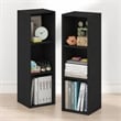 Furinno FULDA Set of 2. 3-Tier 10-In Width Narrow Bookcase. Blackwood
