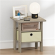 Furinno TIDUR Open Shelf Nightstand with Storage Bin. End Table. Sonoma Oak
