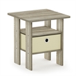 Furinno TIDUR Open Shelf Nightstand with Storage Bin. End Table. Sonoma Oak