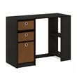 Furinno JAYA 40-Inch Black 3 Fabric Drawers Entryway Table. Espresso
