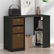 Furinno JAYA 40-Inch Black 3 Fabric Drawers Entryway Table. Espresso