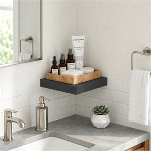 Furinno TANNA 9 x 9 2 Thick Floating Shelves with Invisible Brackets. Americano