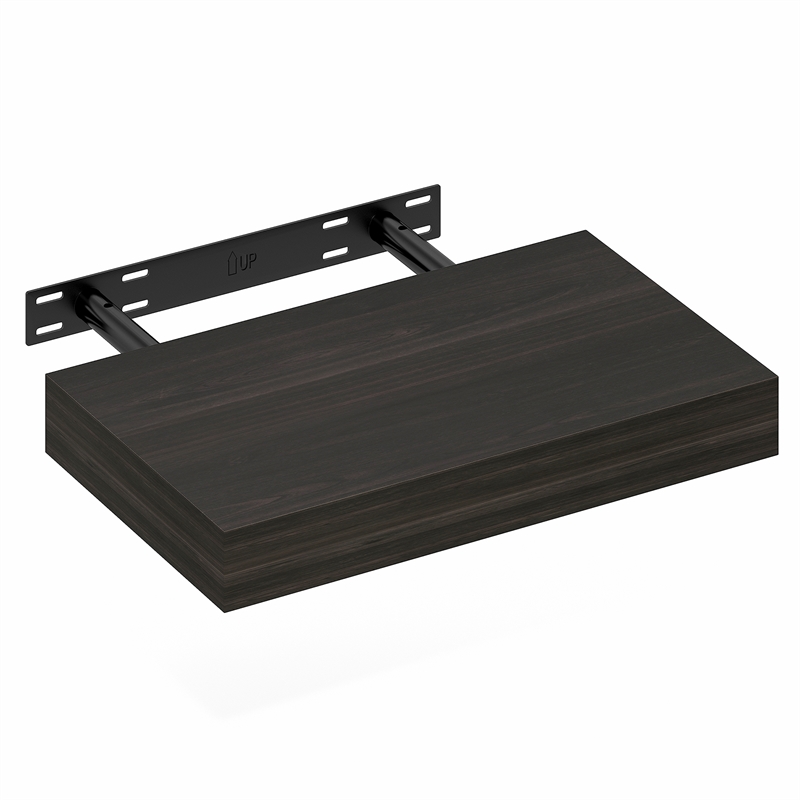 Furinno TANNA 9 x 16 Invisible Brackets 2 Thick Floating Shelves. Tobacco Oak