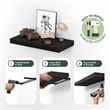 Furinno TANNA 12 x 24 Invisible Brackets 2 Thick Floating Shelves. Tobacco Oak