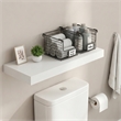 Furinno TANNA 12 x 35 2 Thick Floating Shelves with Invisible Brackets. White