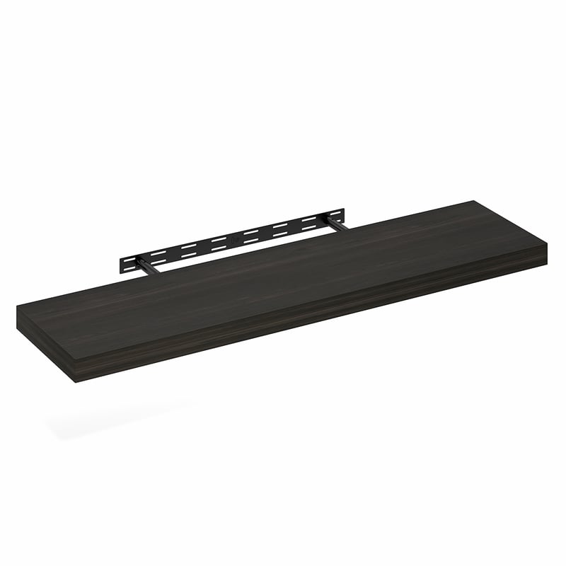 Furinno TANNA 12 x 47 Invisible Brackets 2 Thick Floating Shelves. Tobacco Oak