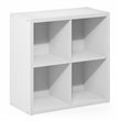 Furinno CUBIC 4-Cube Extra Thick Frame Closet Organizer with Open Shelf. White