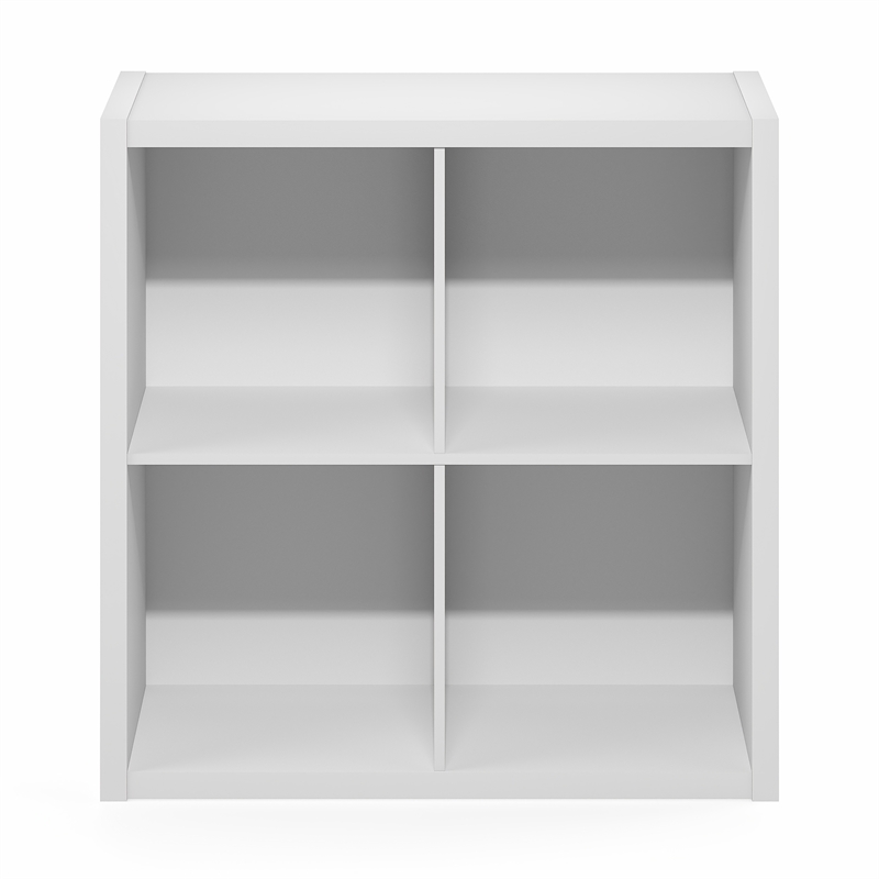 Furinno CUBIC 4-Cube Extra Thick Frame Closet Organizer with Open Shelf. White