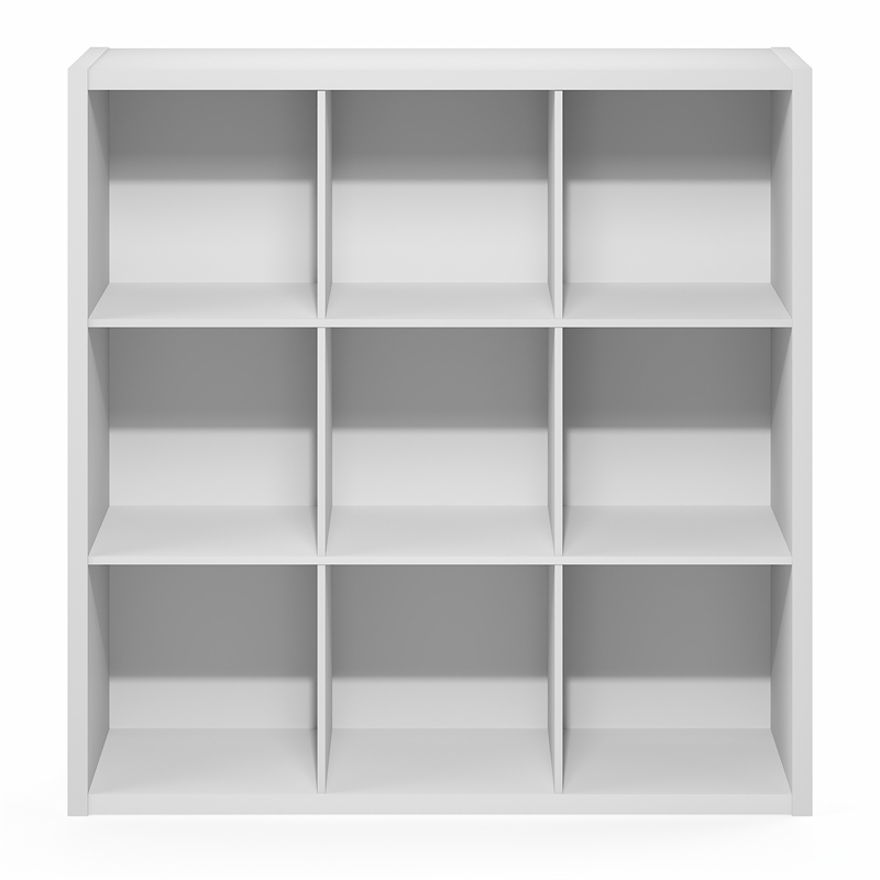 Furinno CUBIC 9-Cube Extra Thick Frame Closet Organizer with Open Shelf. White