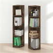 Furinno ECON 4-Tier Corner Bookshelf Set of 2. Storage Shelves. Amber Pine