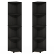 Furinno ECON 4-Tier Corner Bookshelf Set of 2. Storage Shelves. Espresso