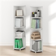 Furinno ECON 4-Tier Corner Bookshelf Set of 2. Storage Shelves. White