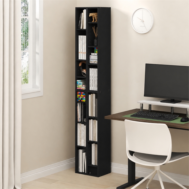 Furinno FULDA Set of 2. 8-Tier Storage Shelf Bookcase. Blackwood