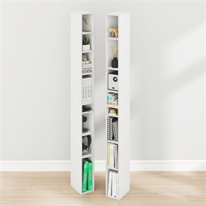 Furinno FULDA Set of 2. 8-Tier Storage Shelf Bookcase. White