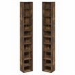 Furinno PASIR Set of 2. 10-Tier Bookcase with Open Shelf. Amber Pine