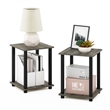 Furinno SIMPLISTIC Set of 2. 2-Tier Nightstand. Easy Assembly. French Oak